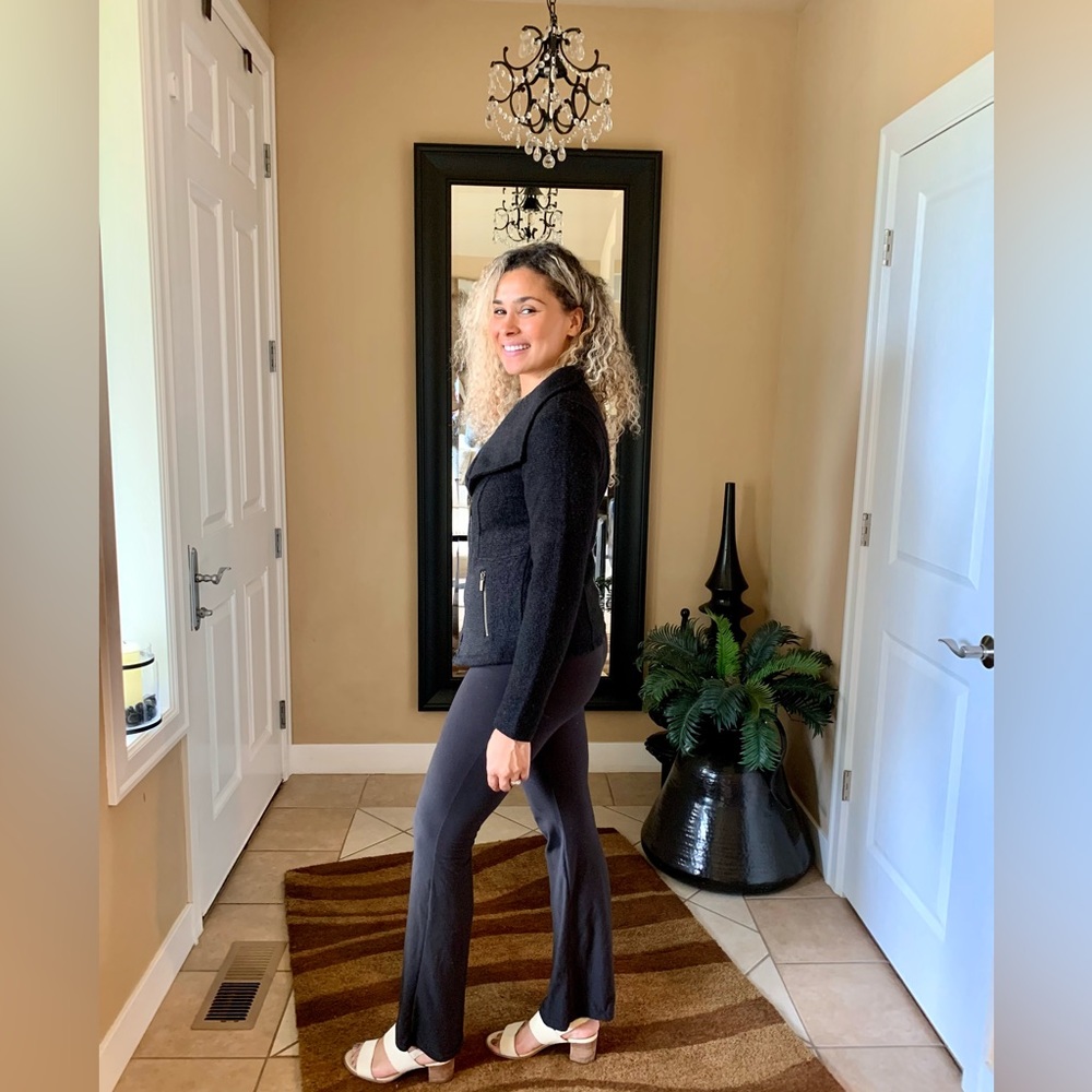 LN JENNIFER MOORE 100% WOOL SWEATER JACKET. RIBBED COLLAR & SLEEVES. ZIP FRONT - Picture 4 of 4